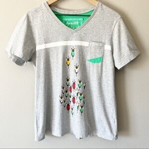 Après Velo Cycling Team Short Sleeve V-Neck Graphic Tee Shirt Gray Size XL